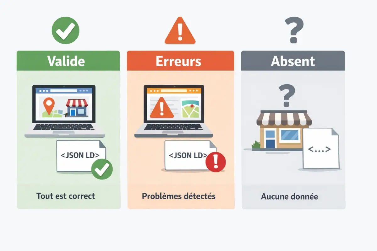 Comparatif visuel des options liees a 5. Exemples JSON LD et validation